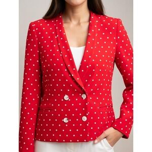 Vintage‎ David Brooks Polka Dot Blazer Large Classic Office Preppy 90s Cute